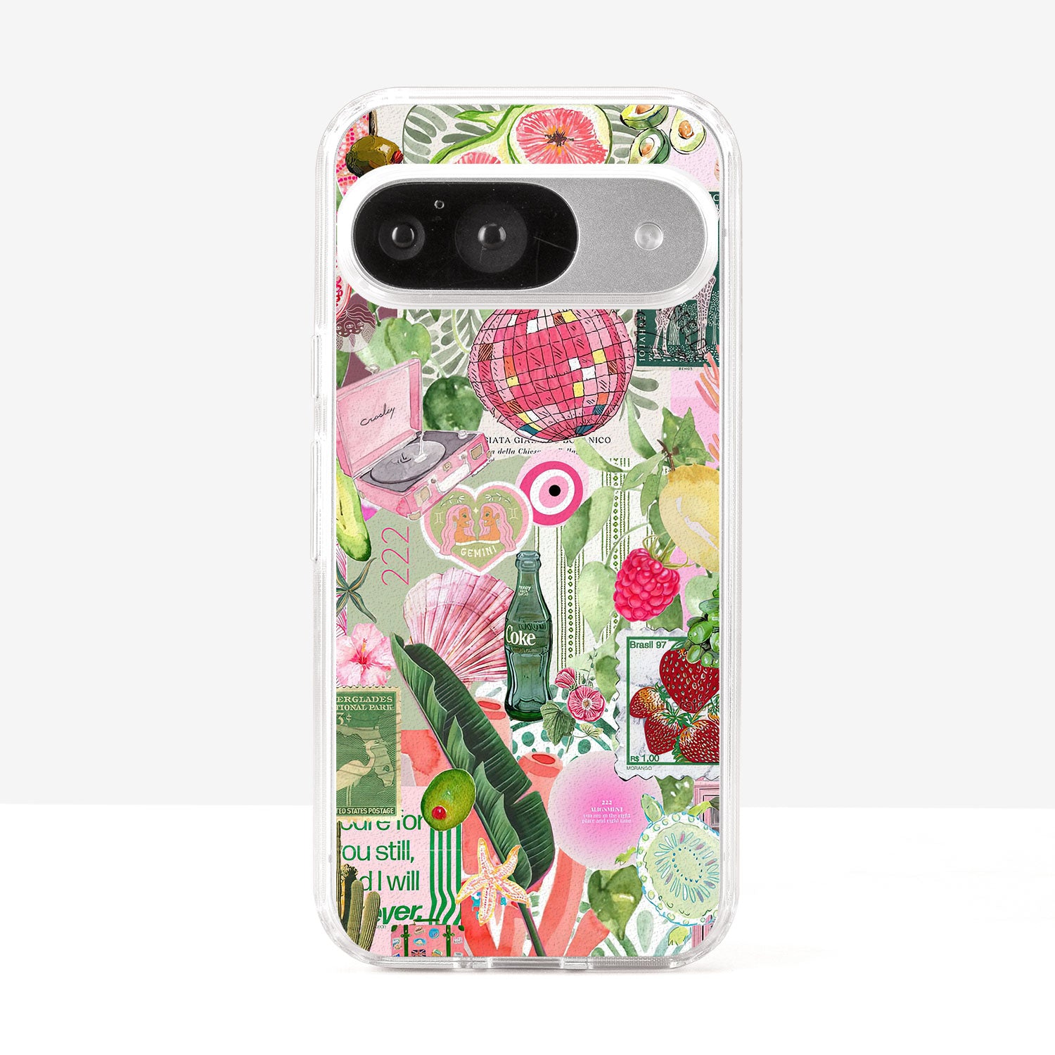 Coquette Collage Preppy and Cute Green Pink Aesthetic Phone Case