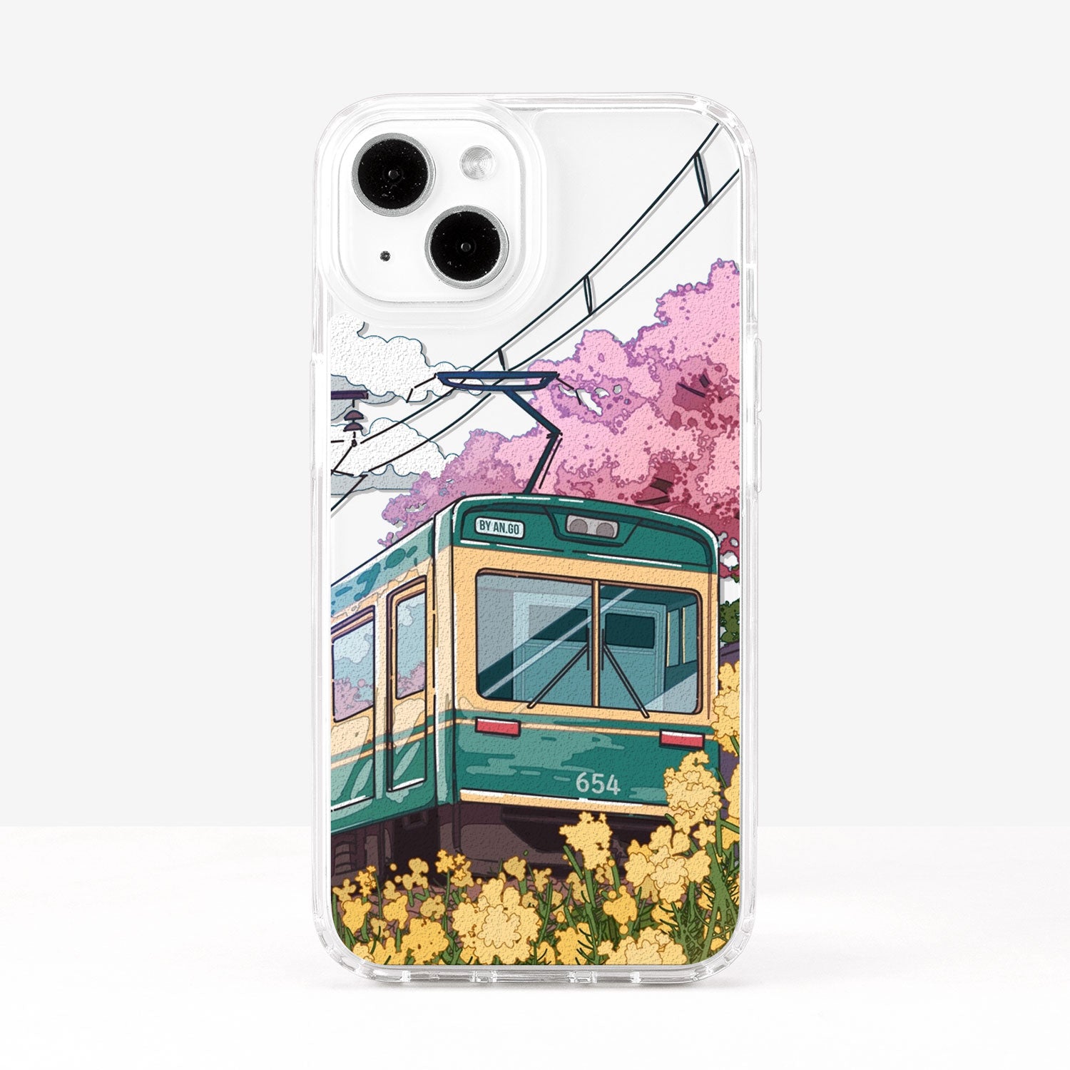 Japanese Scenic Cherry Blossom Train Phone Case