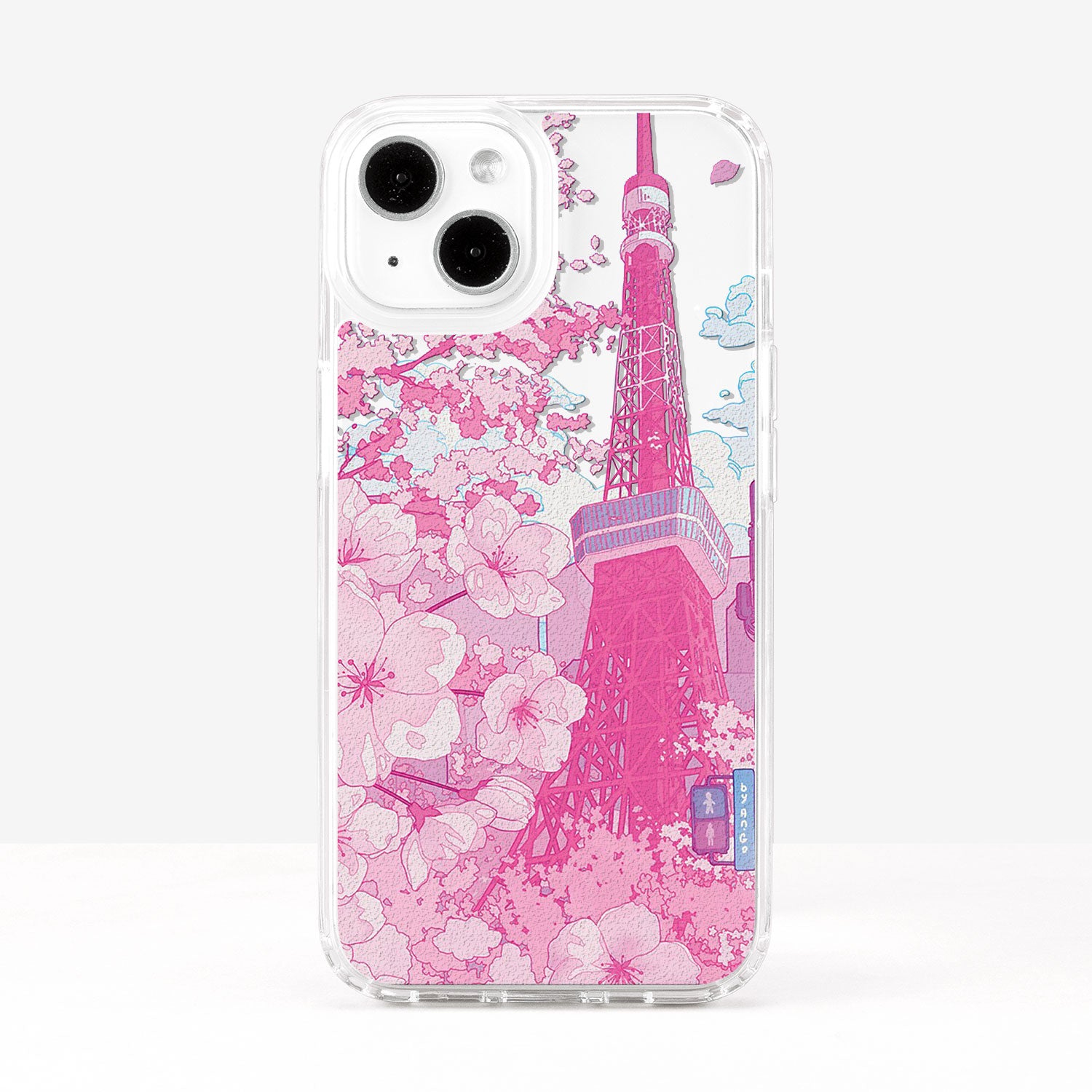 Japanese Landscape Tokyo Tower and Cherry Blossom Phone Case