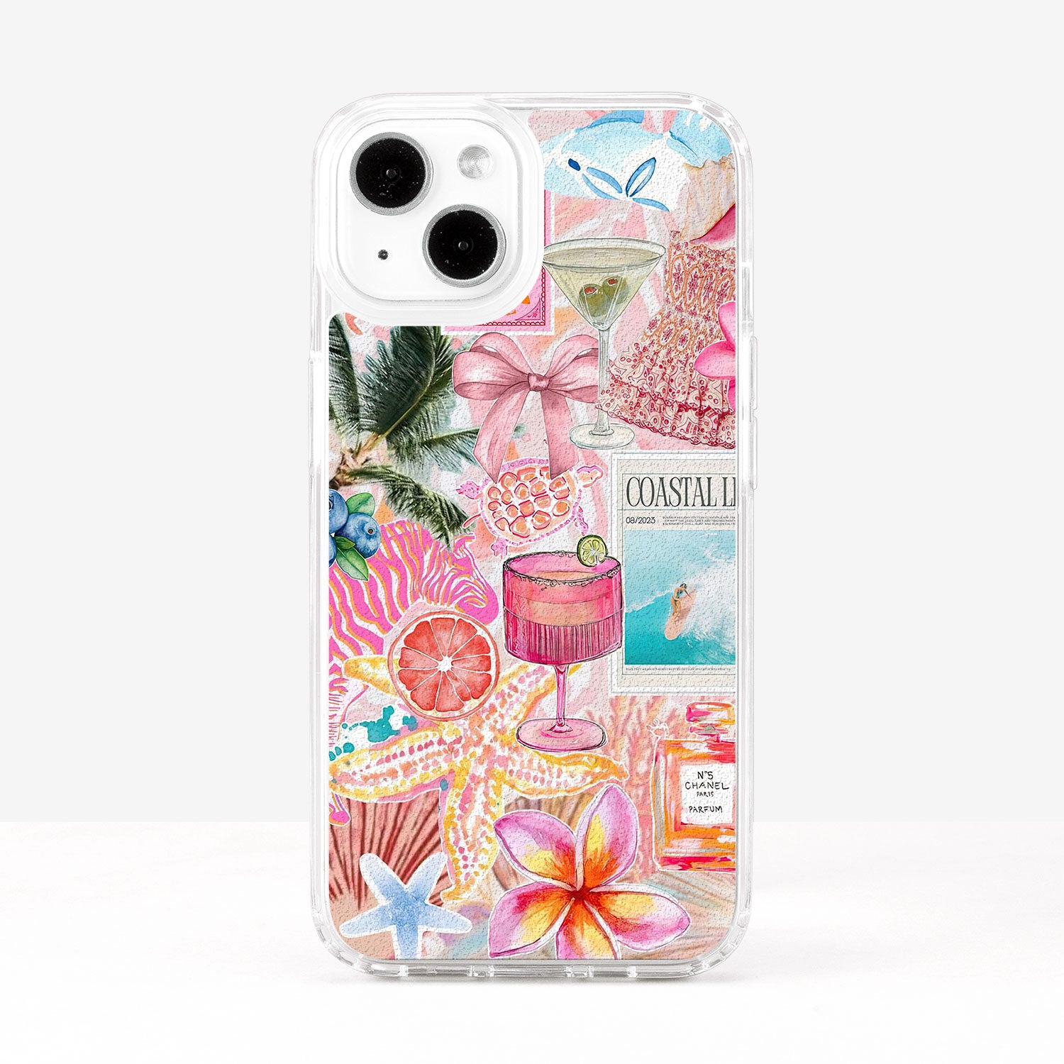 Coquette Collage Preppy and Cute Orange Pink Aesthetic Phone Case