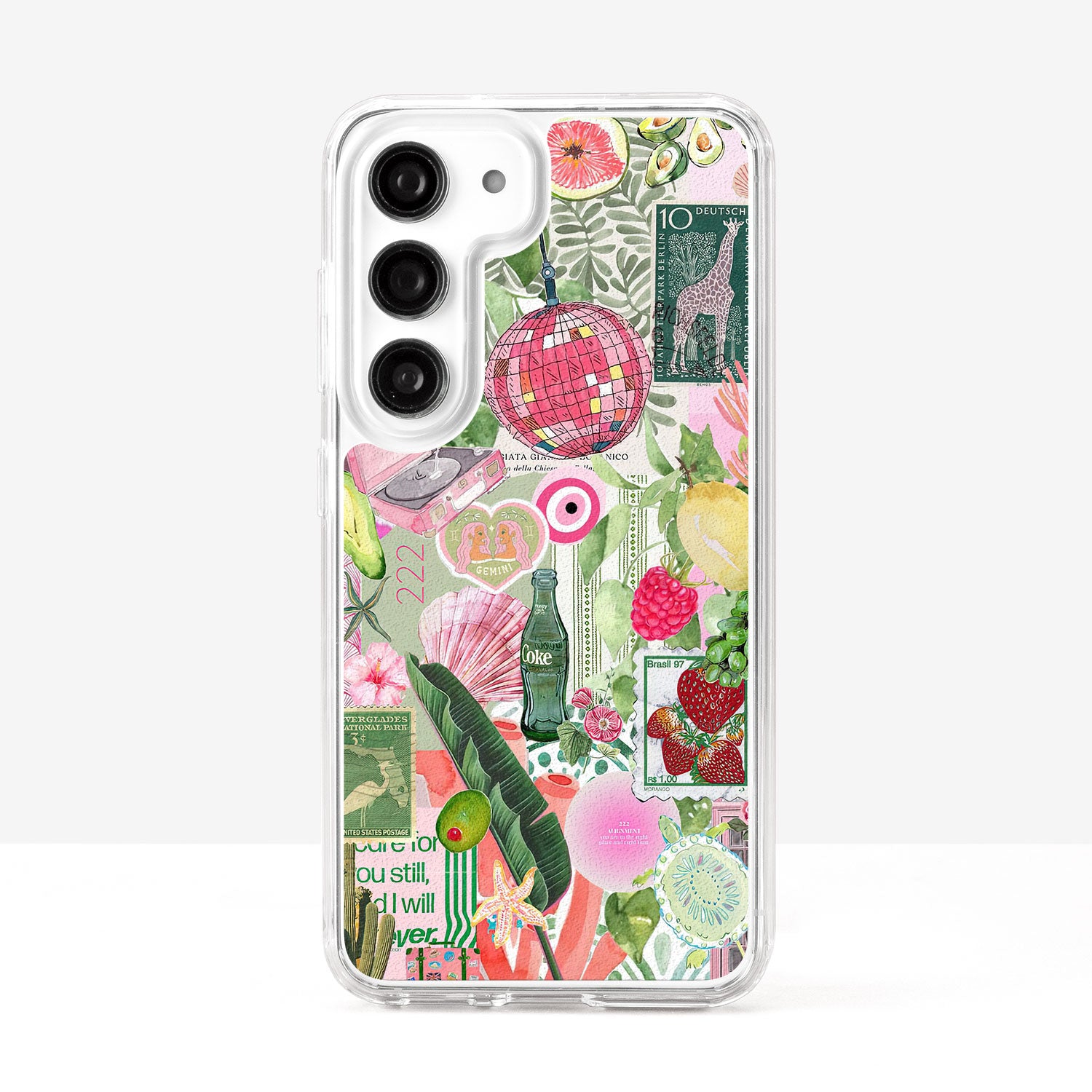 Coquette Collage Preppy and Cute Green Pink Aesthetic Phone Case